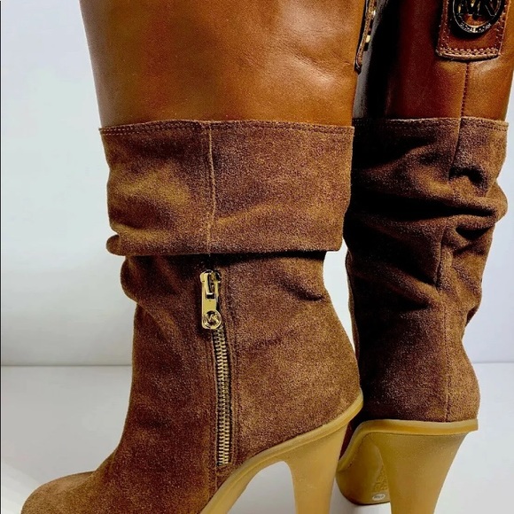 Michael Kors Suede Platform Calf High Boots 6.5M - Picture 4 of 8